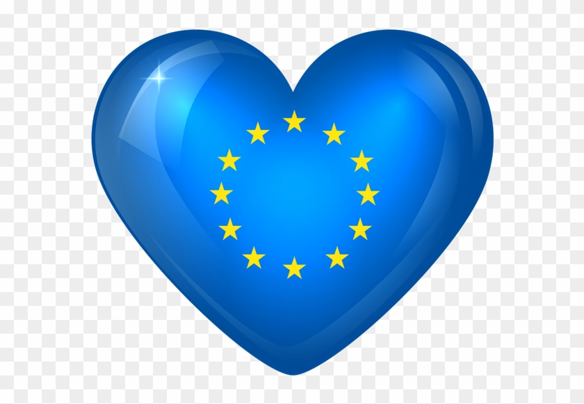 European Union Large Heart Flag - European Union Flag Heart #1146279