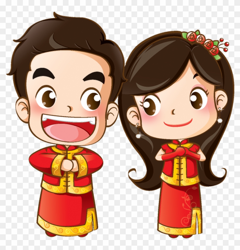 Wedding Invitation Cartoon Drawing - Bride And Groom Animation #1146554