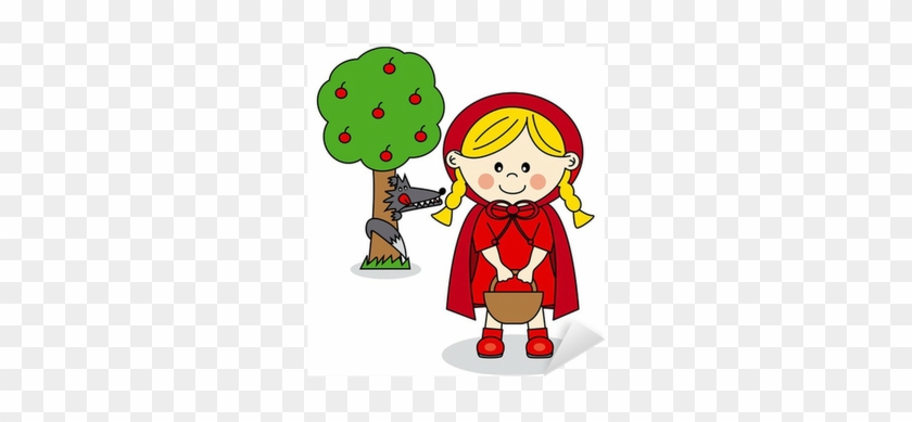 Little Red Riding Hood And The Big Bad Wolf Sticker - Little Red Riding Hood #1146840