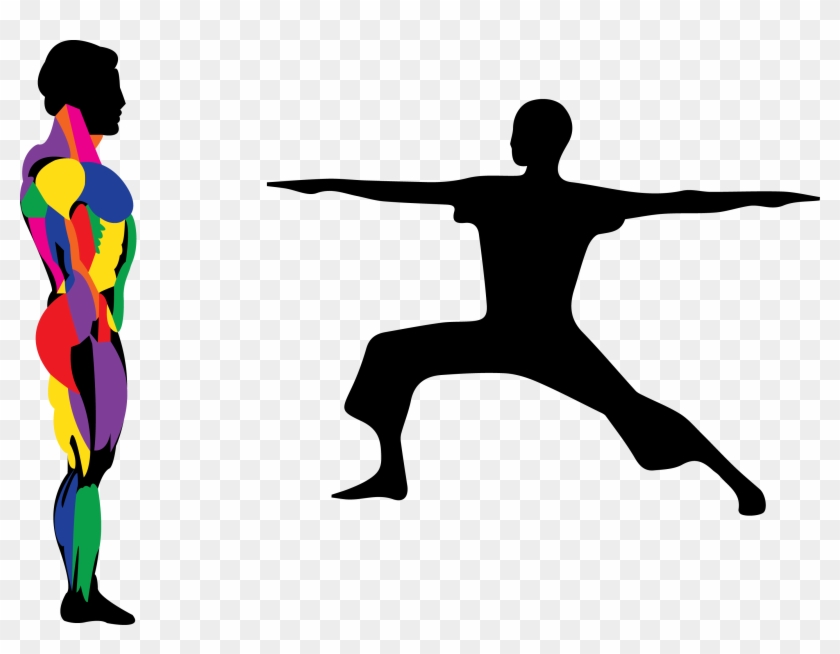 2 Male Figures Posing - Yoga Clip Art #1147161