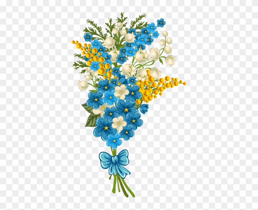 Vector Spring Flowers - Moldura Com Flores Azuis #1147181
