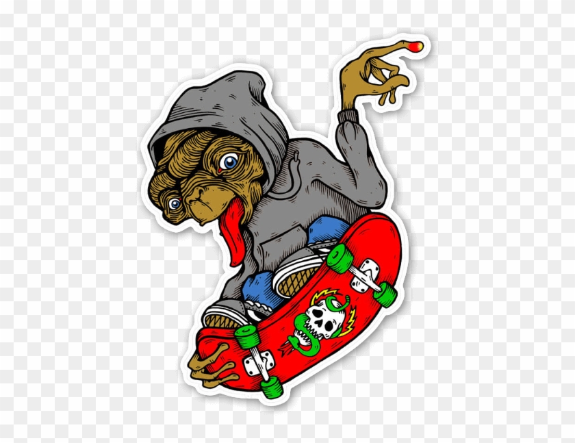 Et Skates Sticker - Skateboarding Stickers #1147184