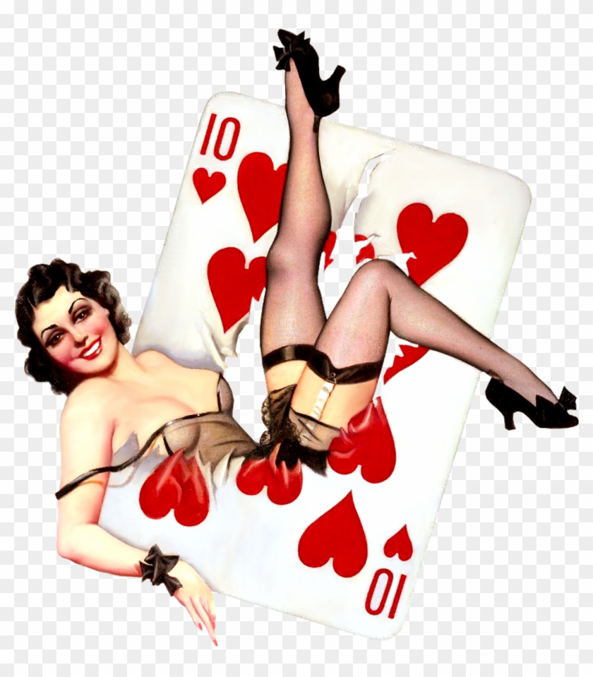 Vintage, El Glamour De Antaño - Vanguardgallery Hearts Win 12x18 Burlesque Poker Pinup #1147330