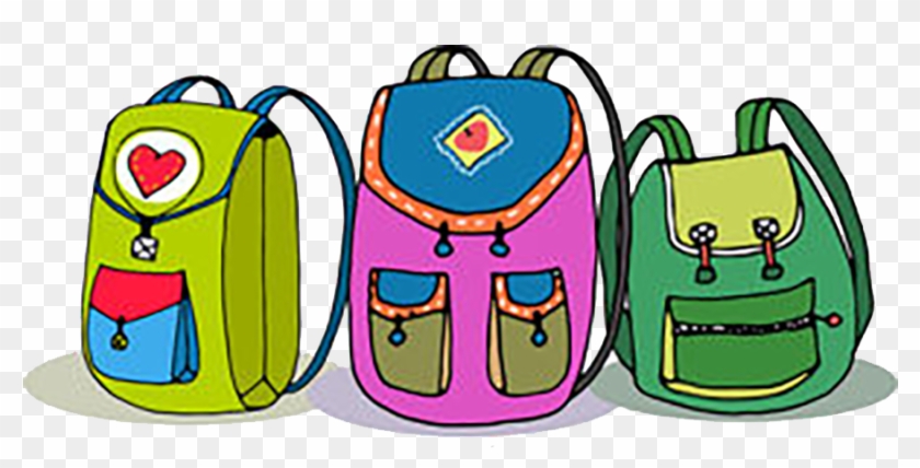Three Vector Colorful Children Backpacks Isolated On - Vector Mochilas #1147436