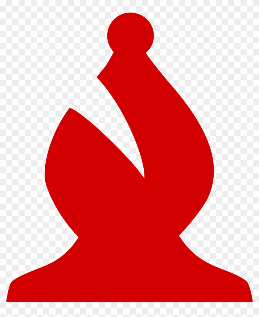Chess Piece Silhouette - Red Bishop Chess Piece #1147462