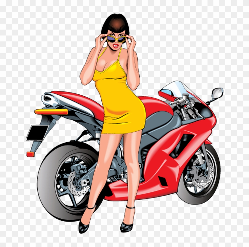 Car Motorcycle Girl Clip Art - Kawasaki Ninja Zx 6r #1147484
