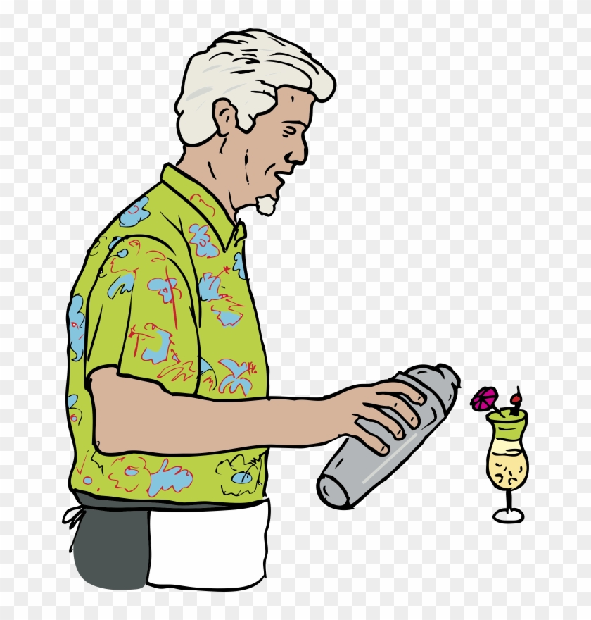 Pin Tiki Man Clip Art - Bartender Clipart Png #1147488