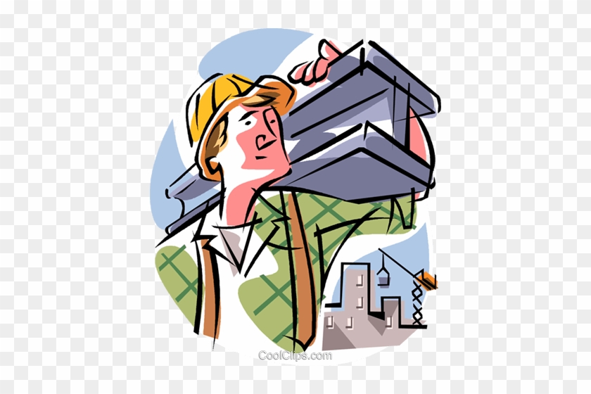 Construction Worker Royalty Free Vector Clip Art Illustration - Trabalhador Construção Civil Desenho Png #1147612