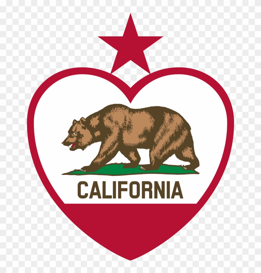 California Flag Heart - New California Republic Flag #1147658