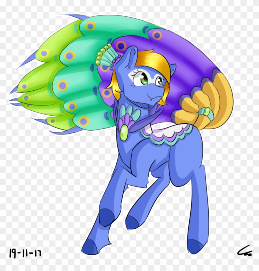Peacock Pony [commission] By Lantada - Cartoon #1147940
