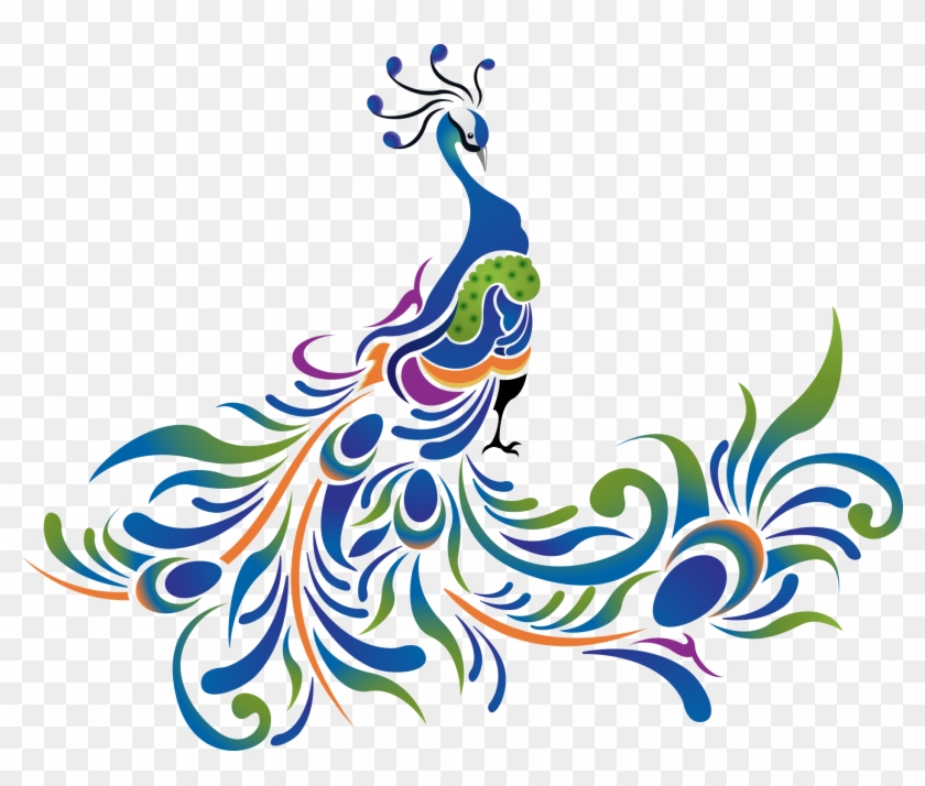 Vector Cartoon Peacock Blue - Cartoon Peacock #1148038