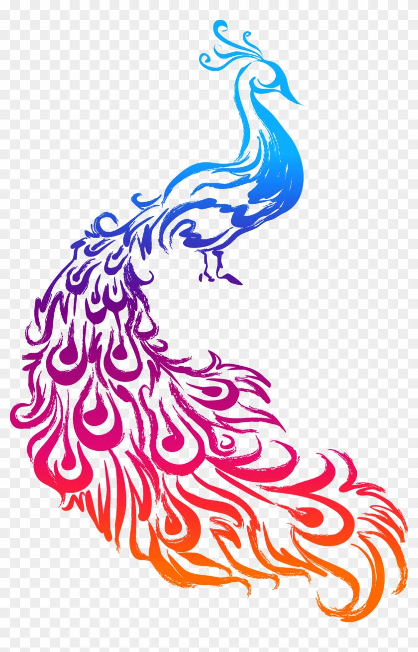 Peafowl Logo Feather Clip Art Peacock Silhouette 1200 - Peacock Design #1148046