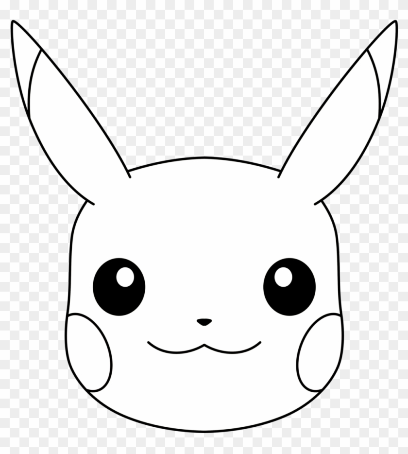 Pikachu Clipart Black And White - Pikachu Face Line Art #1148058