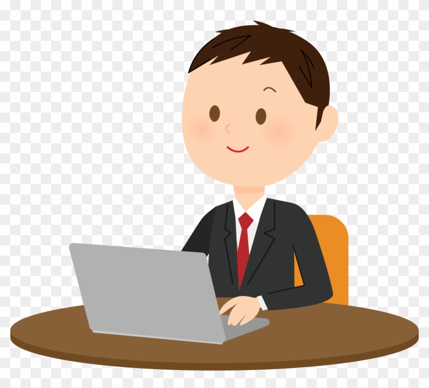 Secretary Clipart Male Secretary - User Sitting On A Computer #1148370