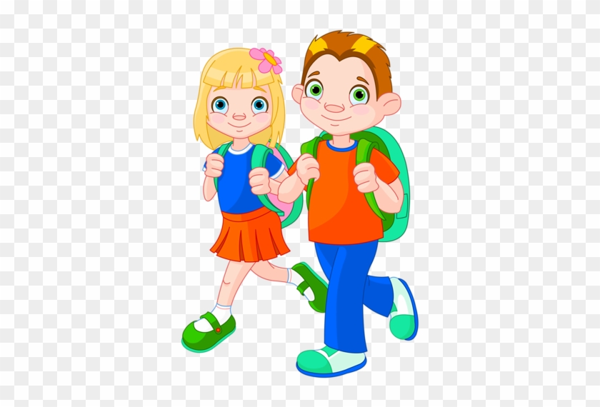 Content - Boy And Girl Going To School #1148797