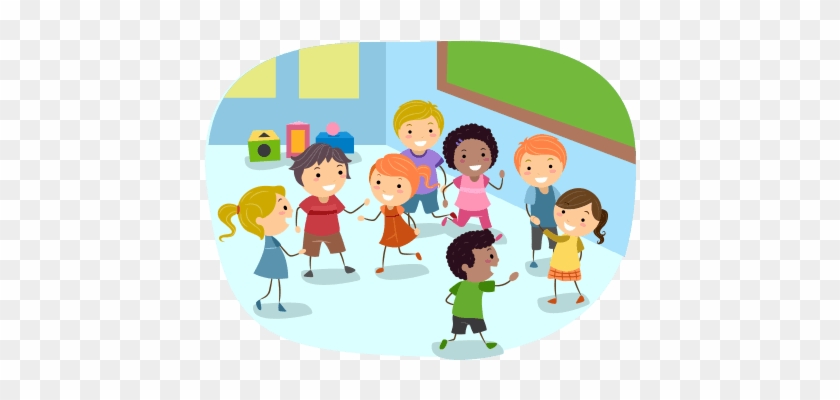 Cartoon Children Playing - Kids In Classroom Clipart #1148871