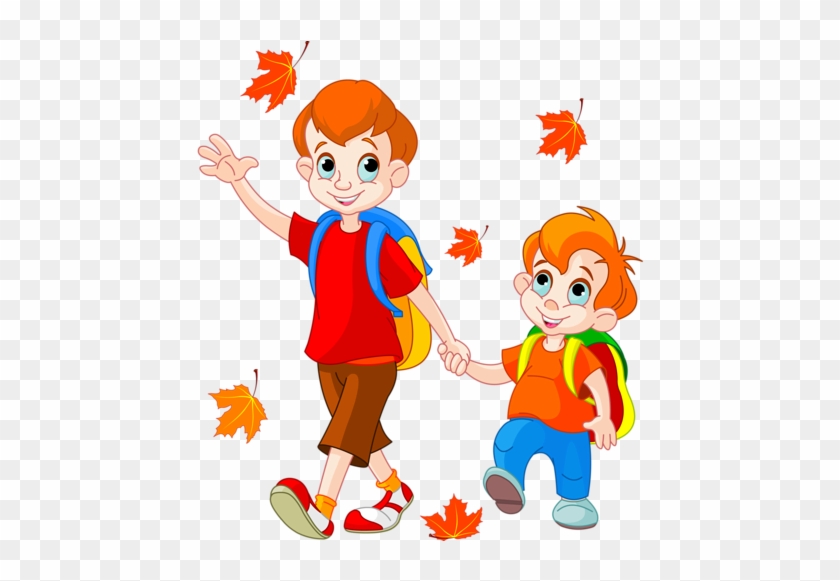 School Children - Boys Going To School Cartoon - Free Transparent PNG  Clipart Images Download