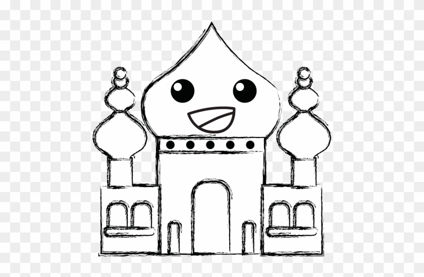 Figure Happy Taj Mahal Kawaii Cartoon - Cartoon #1149144