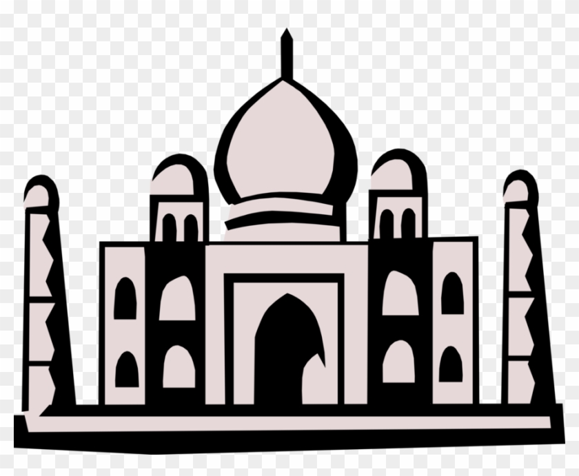 Vector Illustration Of Taj Mahal Marble Mausoleum On - Agra #1149149