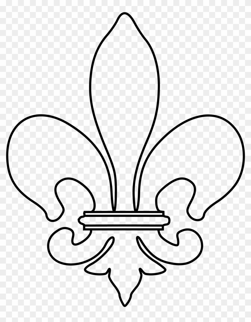 Fleur De Lis Clipart Inside Lys Outline - Imagenes De Flor De Lis Para Colorear #1149397