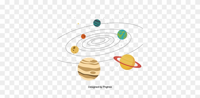 Solar System Cartoon Planets With Stars, Solar, System, - Vector Graphics #1149637