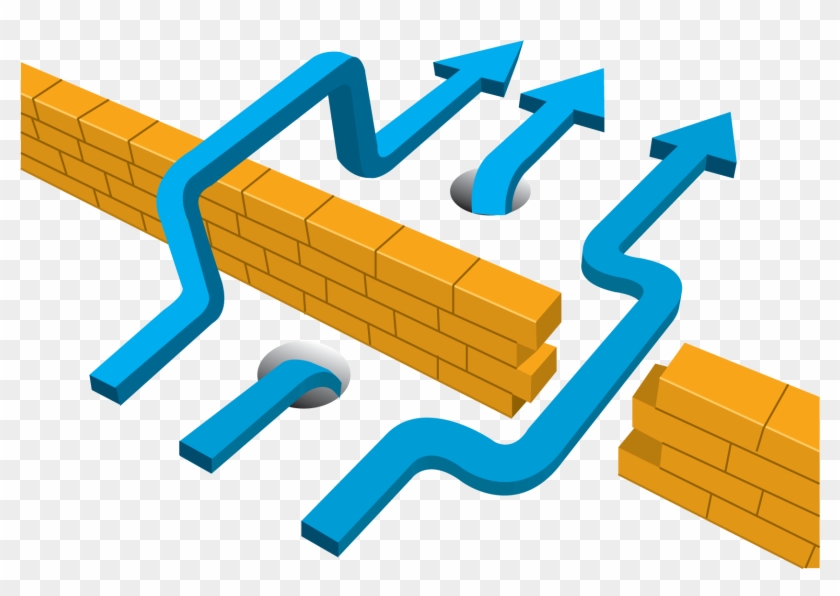 Arrows Diagram - Break Down Barriers #1149749