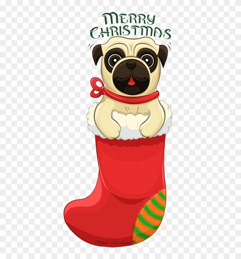 Christmas Pug By Scribalwriter - Pug #1150011