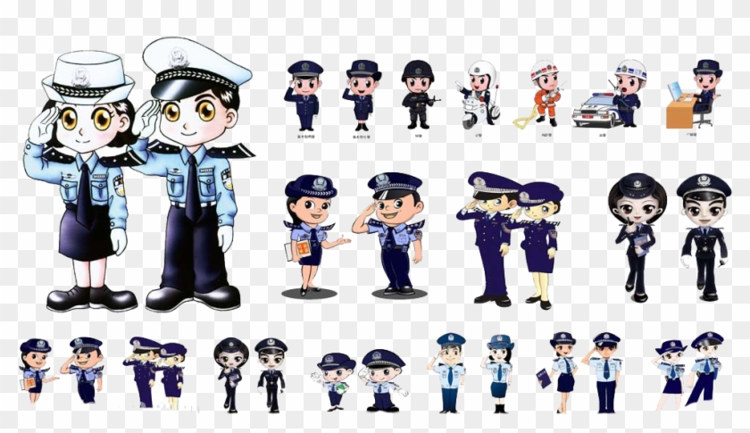 Police Officer Salute Public Security Cartoon - 卡通 警察 #1150273