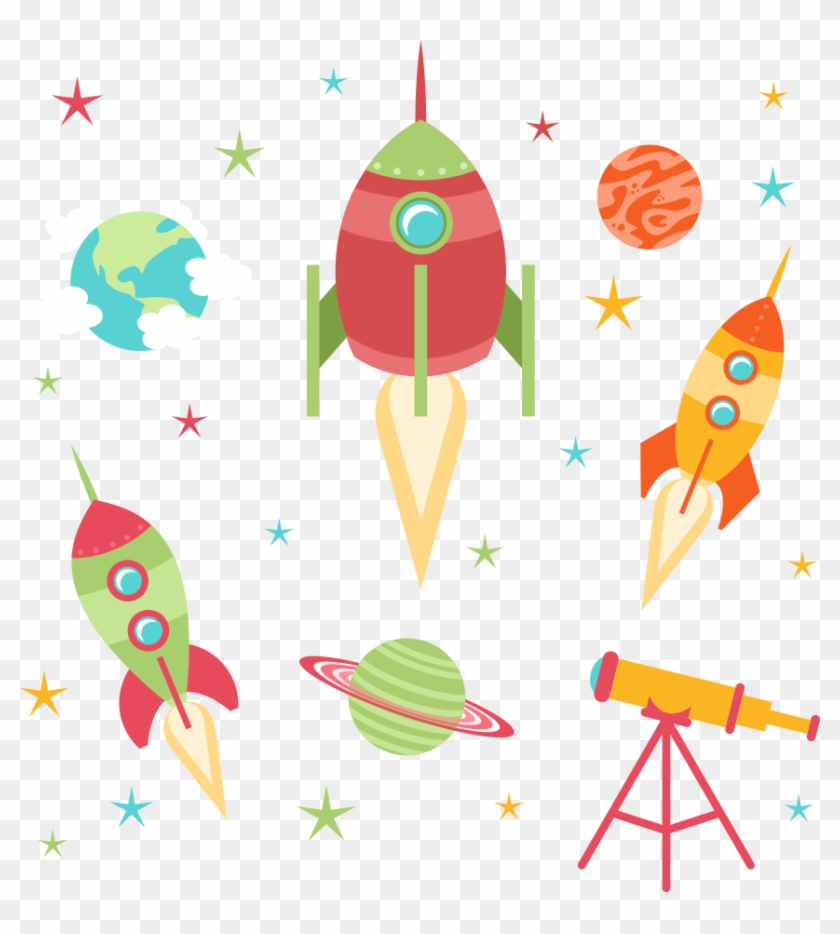 Vector Cartoon Rocket And Earth - Portable Network Graphics #1150323