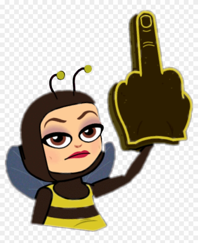 Middlefinger Bitmoji Idgaf Bee Emoji - Middle Finger Bitmoji #1150348