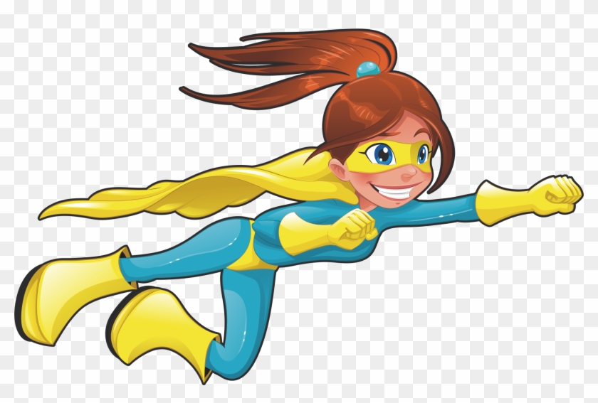 Superhero Cartoon Character Illustration - Superhero Flying Cartoon #1150350