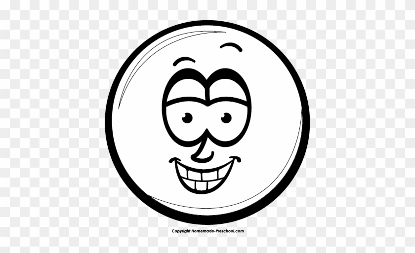 Grin Clipart Happy - Line Art Smiley Face #1150373