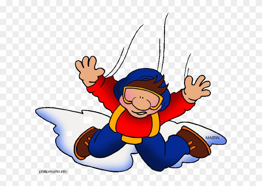 Cartoon Parachute Jumper - Clip Art Sky Diving #1150389