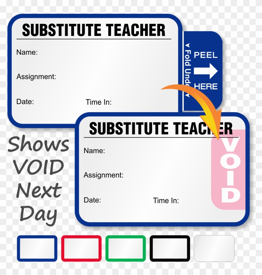 Substitute - Visitor Pass 811-sub Stock Tab Expiring Visitor Registry #1150424