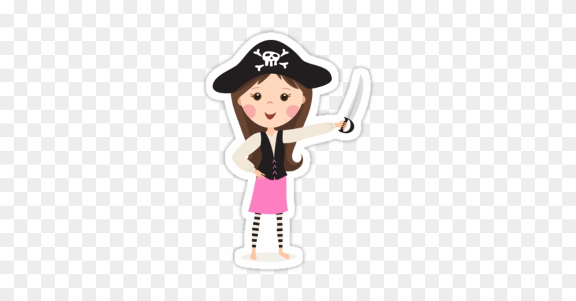 Girl Pirate Cartoon Girl Pirate Cartoon - Pirate Boy Girl Vector #1150536