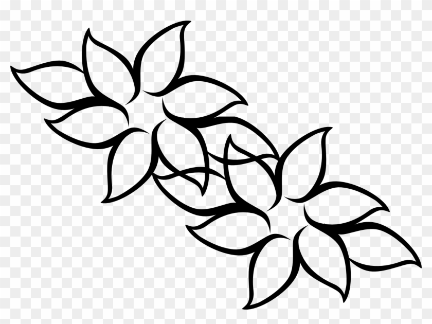 Flower Rose Clip Art - Flower Clipart Black And White #1150671