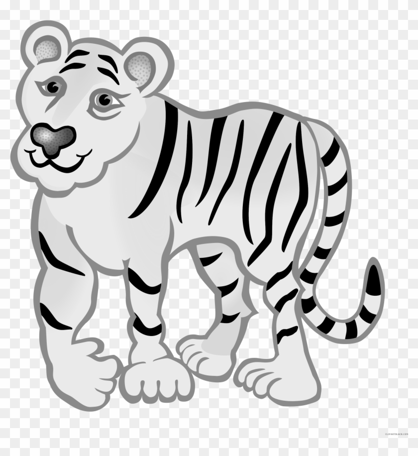 Tiger Animal Free Black White Clipart Images Clipartblack - Tiger #1150681