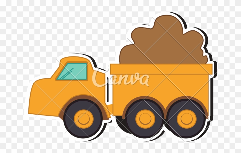 Orange Garbage Truck Transportation Icon - Camiones De Construccion Vector #1150762