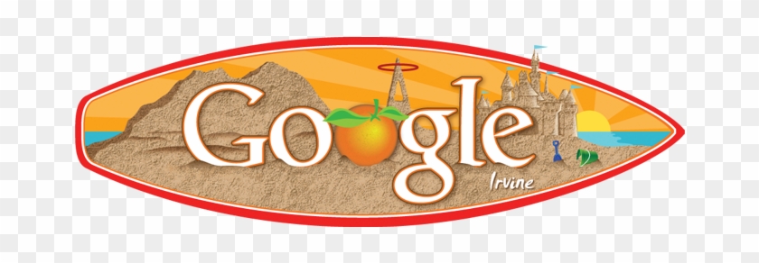 Orange Google Surfboard Design - Google Logo Blue #1150850