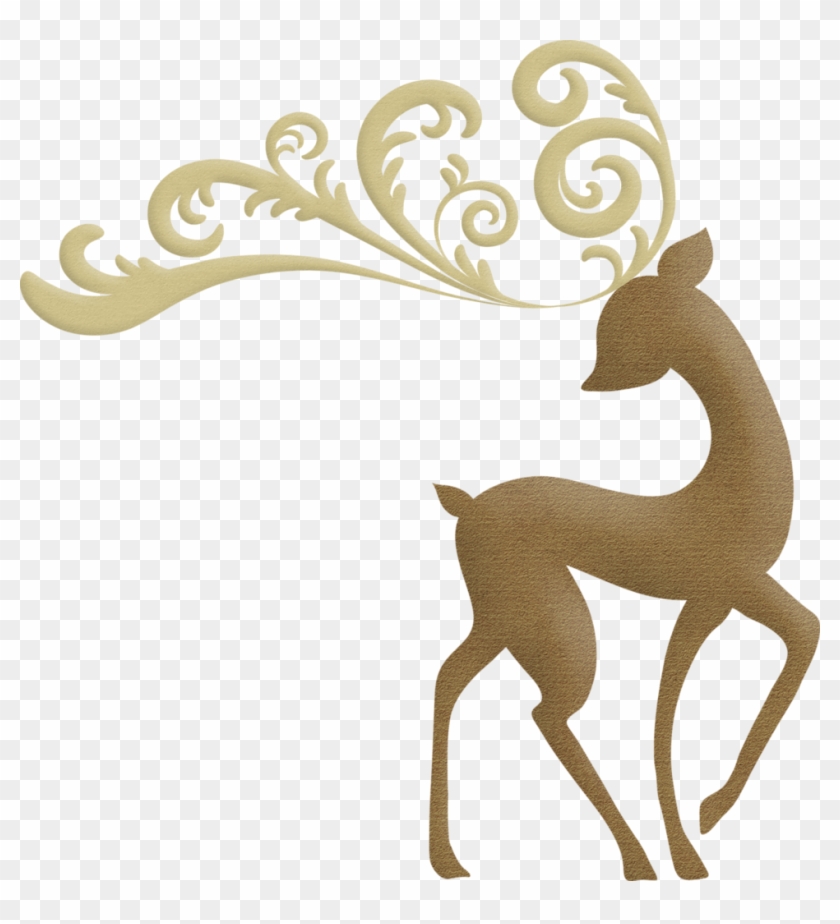 Christmas Elegant Reindeer Clip Art - Elegant Christmas Reindeer Clip Art #1151029
