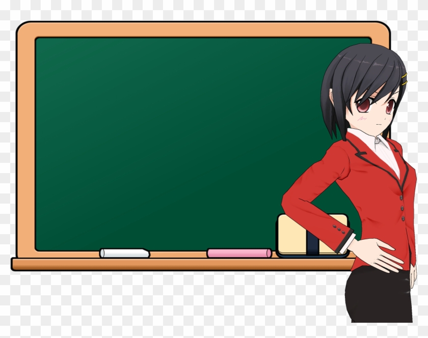 Teachers Day Download Android Illustration - Blackboard With Teacher Anime #1151078