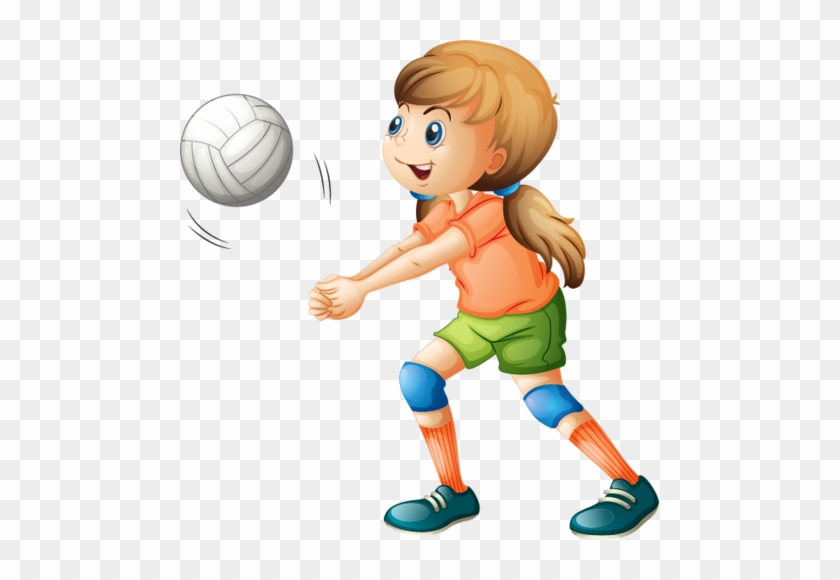 Girl Playing Volleyball Clipart #1151116