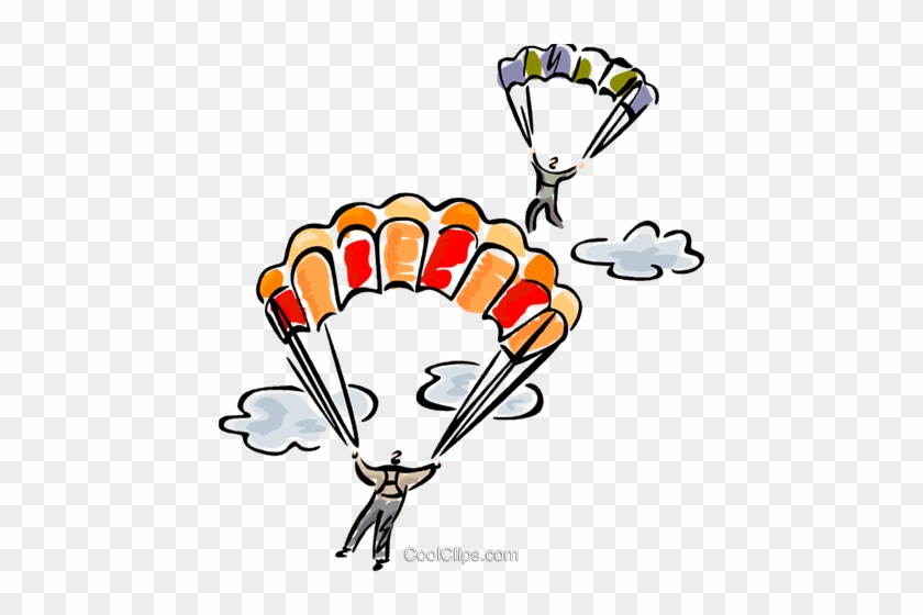 Two Skydivers Royalty Free Vector Clip Art Illustration - Two Skydivers Royalty Free Vector Clip Art Illustration #1151119