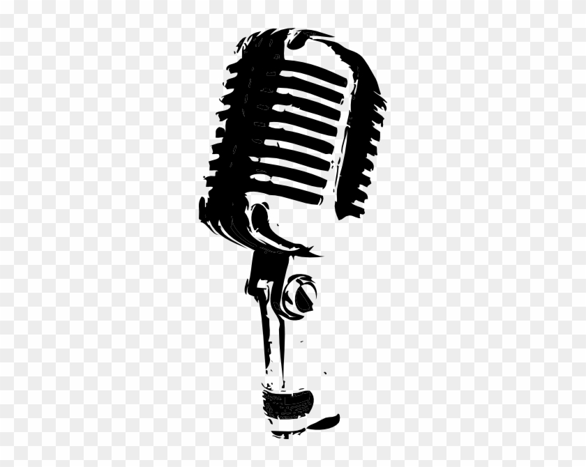 Drawn Microphone Stand Png - Black And White Microphone #1151136