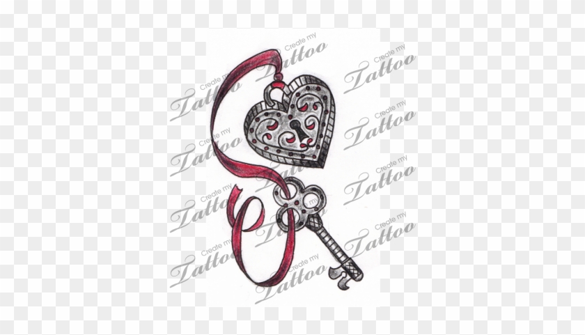 Drawn Key Locket - Heart And Key Tattoos #1151154