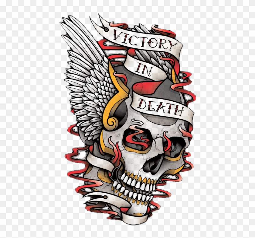 Color Traditional Skull - Skull #1151172