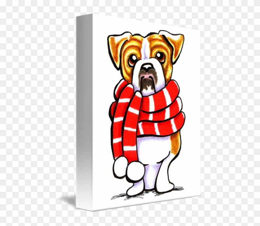 Bulldog Scarf Rectangle Magnet #1151178