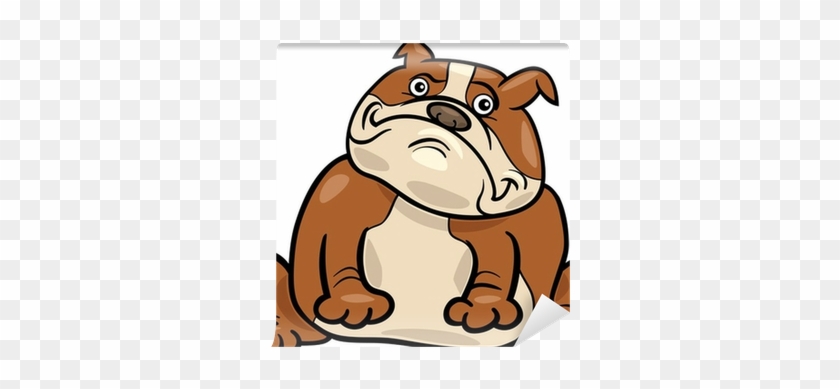 English Bulldog Dog Cartoon Illustration Wall Mural - Bulldog Cartoon #1151242