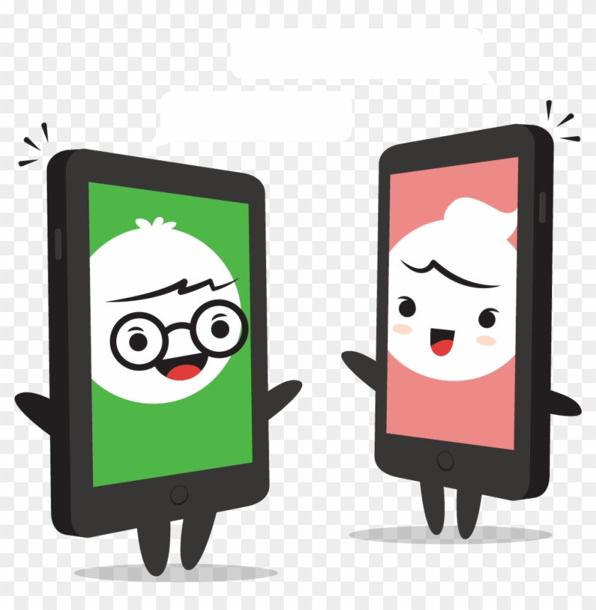 Cartoon Online Chat Clip Art - Smartphone Cartoon Png - Free Transparent PN...