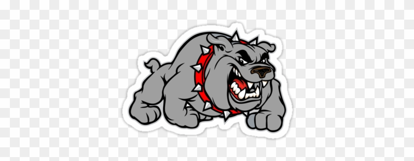 English Bulldog Cartoon P Sticker - Houston Heights High School Logo #1151258